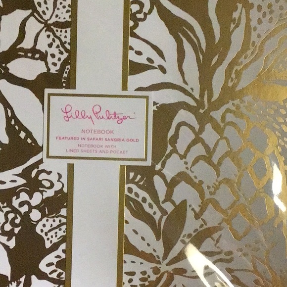 NIP Lilly Pulitzer Large notebook Safari sangria gold - Picture 4 of 8